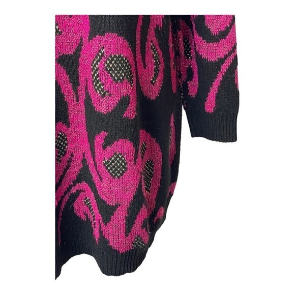 Distinctly Different Vintage Black And Purple Metallic Sparkle Sweater Size 18W - Picture 6 of 9